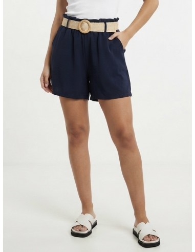 SHORT FLUIDE BLEU MARINE AVEC...