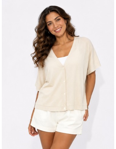 GILET OVERSIZE BEIGE - FEMME