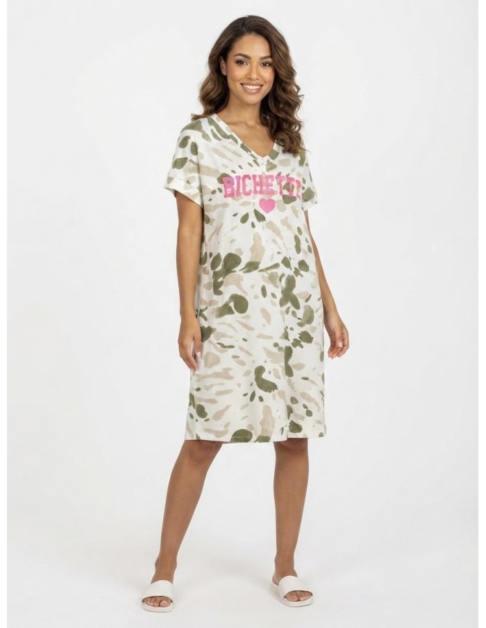 ROBE "BICHETTE" TIE & DYE KAKI - FEMME