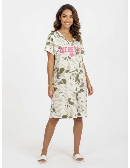 ROBE "BICHETTE" TIE & DYE KAKI - FEMME