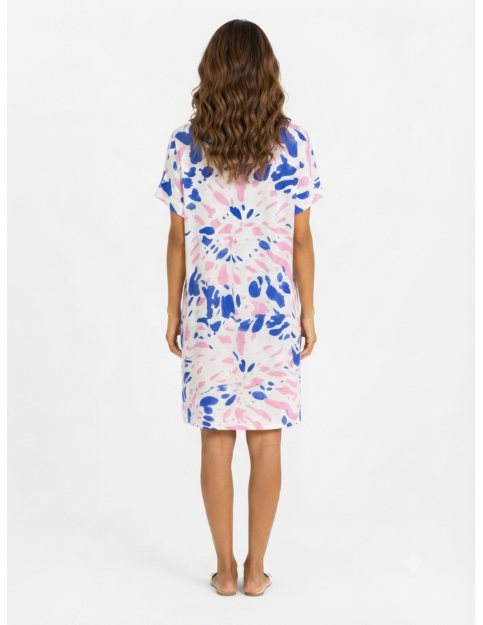 ROBE "BICHETTE" TIE & DYE BLEU - FEMME