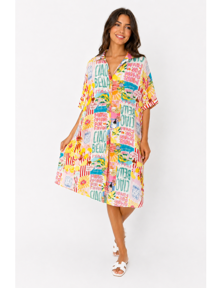 ROBE "CIAO BELLA" IMPRIMÉ ITALIE  - FEMME