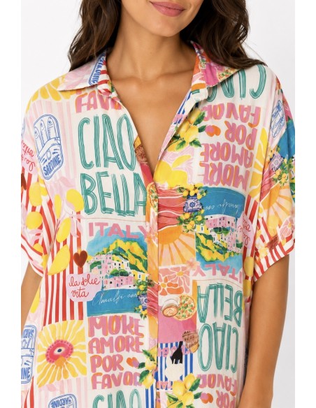 ROBE "CIAO BELLA" IMPRIMÉ ITALIE  - FEMME