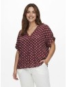 TOP FLUIDE BORDEAUX À POIS - FEMME