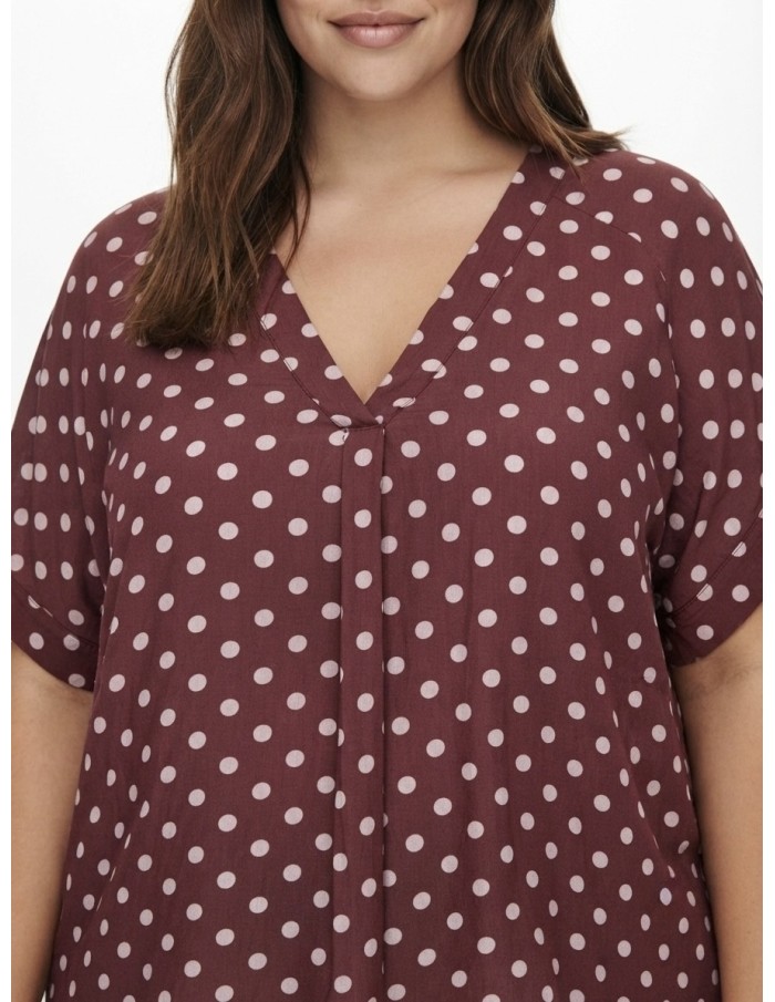 TOP FLUIDE BORDEAUX À POIS - FEMME