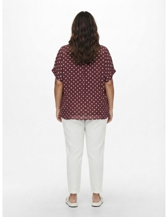 TOP FLUIDE BORDEAUX À POIS - FEMME