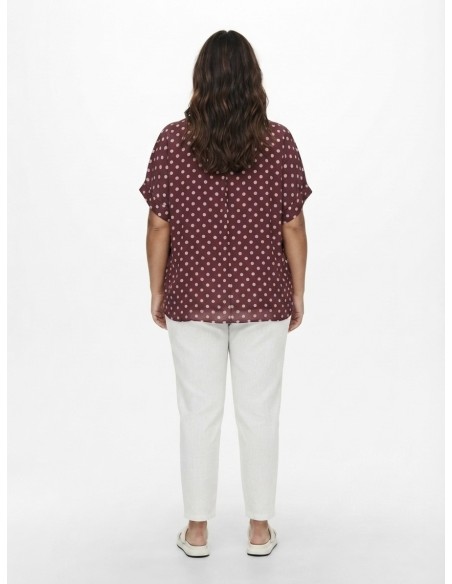TOP FLUIDE BORDEAUX À POIS - FEMME