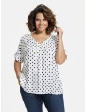 TOP FLUIDE BLANC À POIS - FEMME