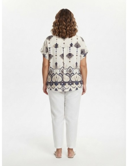 TOP BOHÈME ÉCRU À MOTIFS PAISLEY - FEMME