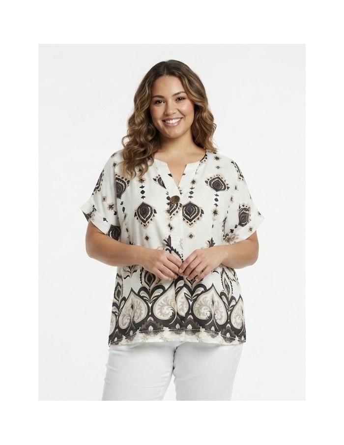 TOP BOHÈME ÉCRU À MOTIFS PAISLEY - FEMME