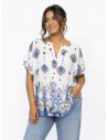 TOP BOHÈME BLEU À MOTIFS PAISLEY - FEMME
