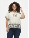 TOP ÉCRU À BRODERIES FLORALES - FEMME