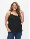 TOP DÉBARDEUR DÉTAILS DE PIERRES PERLES NOIR - FEMME