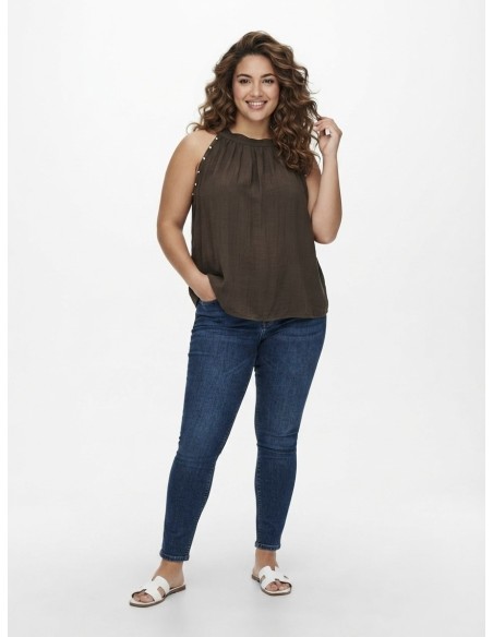 TOP DÉTAILS CLOUTÉS CHOCOLAT - FEMME