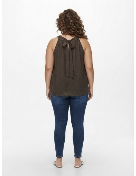 TOP DÉTAILS CLOUTÉS CHOCOLAT - FEMME