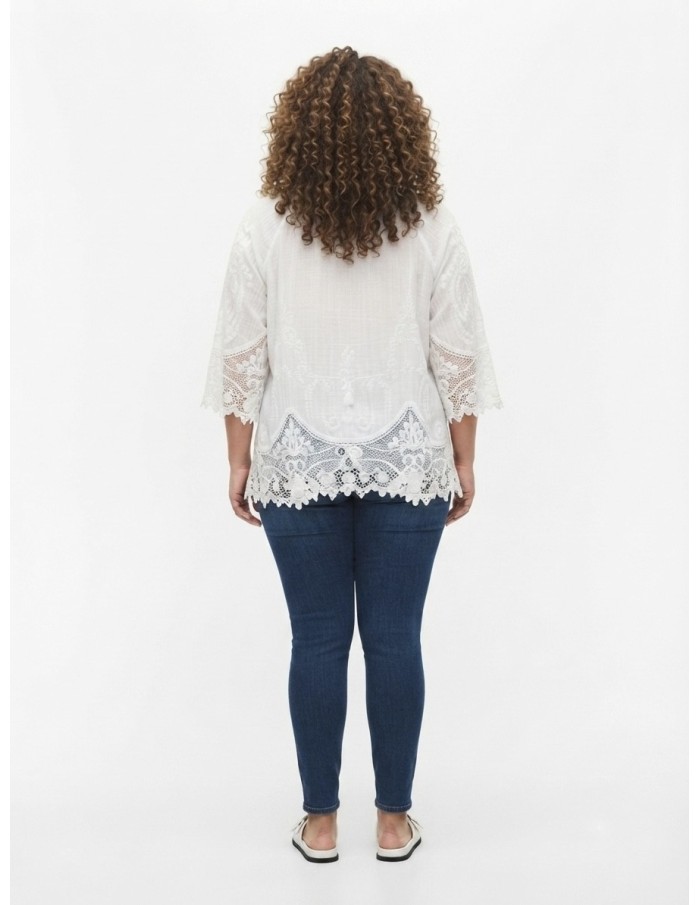 BLOUSE BOHÈME BLANCHE ET DENTELLE - FEMME