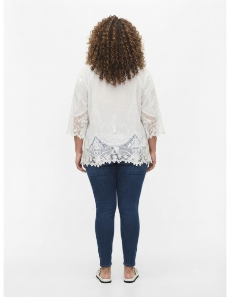 BLOUSE BOHÈME BLANCHE ET DENTELLE - FEMME