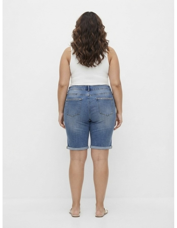 SHORT BERMUDA EN JEAN DÉTAILS REVERS  - FEMME