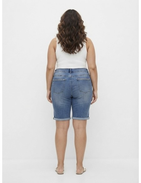 SHORT BERMUDA EN JEAN DÉTAILS REVERS  - FEMME