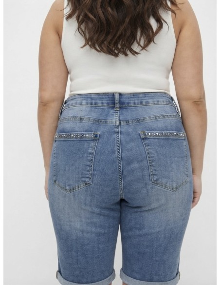 SHORT BERMUDA EN JEAN DÉTAILS REVERS  - FEMME