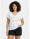 T-SHIRT BLANC À INSCRIPTION CHAMPAGNE - FEMME
