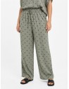 PANTALON FLUIDE VERT SAUGE À POIS MARRON - FEMME Accueil Zerda