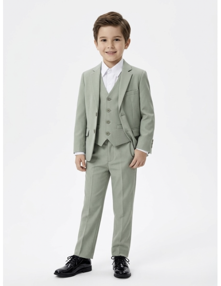 COSTUME VERT SAUGE 4 PIÈCES - GARÇON - 1 ANS À 16 ANS