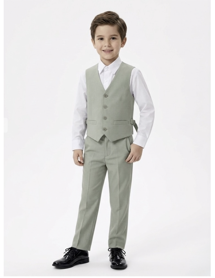 COSTUME VERT SAUGE 4 PIÈCES - GARÇON - 1 ANS À 16 ANS