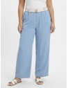 PANTALON FLUIDE BLEU CIEL ET CEINTURE ASSORTIE - FEMME