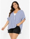 TOP À RAYURES BLEU ET BLANC - FEMME