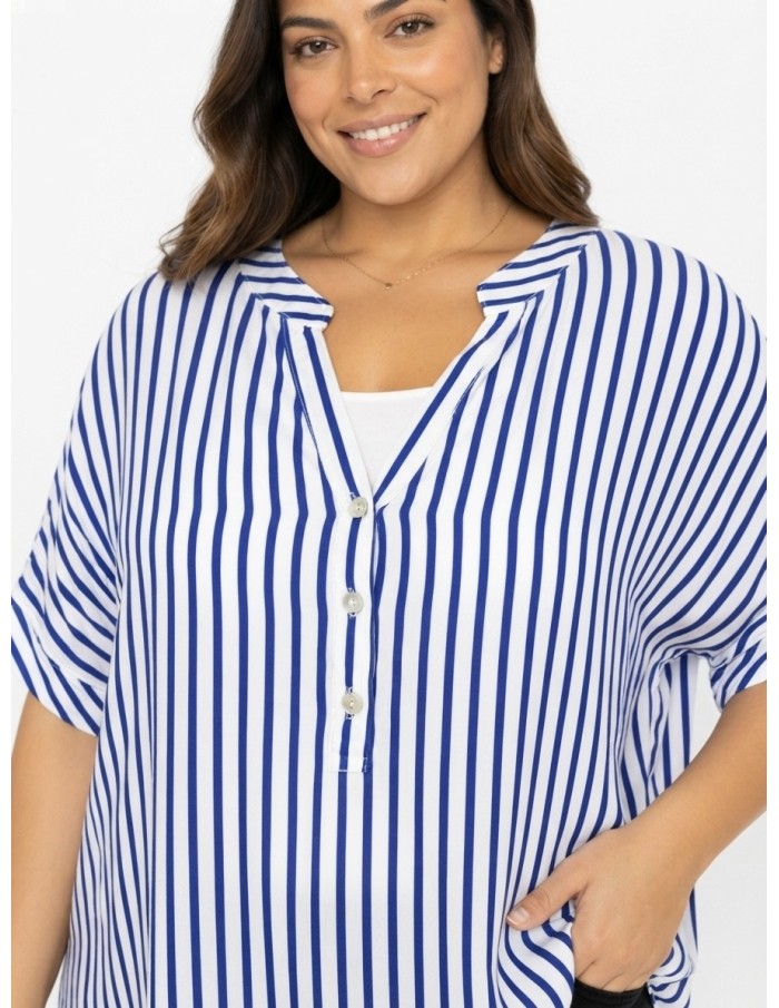 TOP À RAYURES BLEU ET BLANC - FEMME