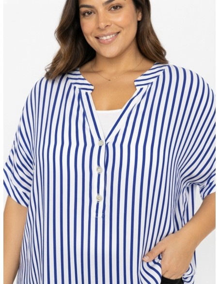 TOP À RAYURES BLEU ET BLANC - FEMME