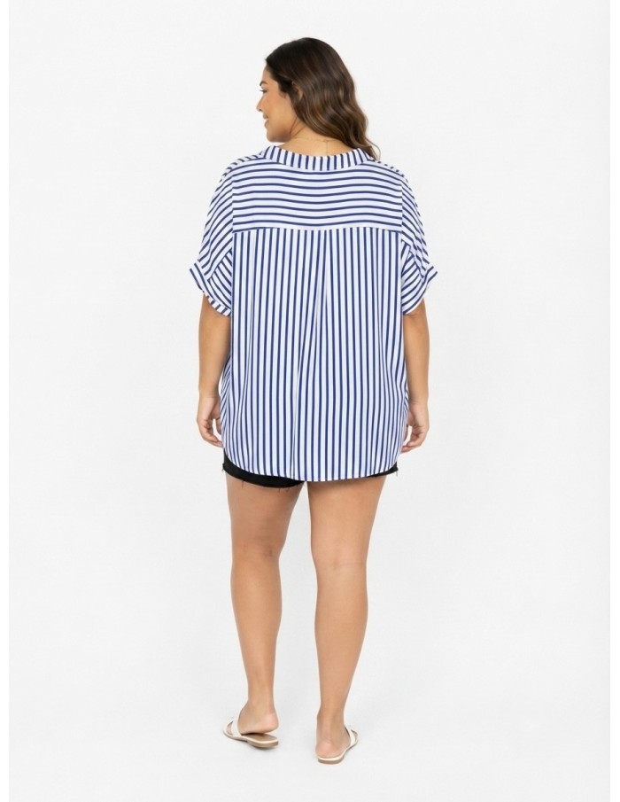TOP À RAYURES BLEU ET BLANC - FEMME