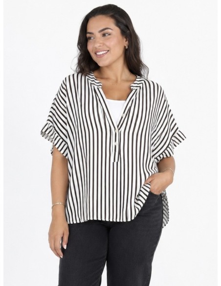 TOP À RAYURES NOIRES ET BLANCHES - FEMME