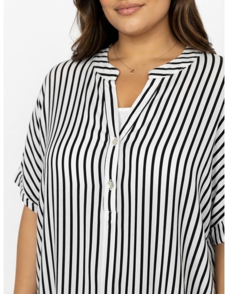 TOP À RAYURES NOIRES ET BLANCHES - FEMME