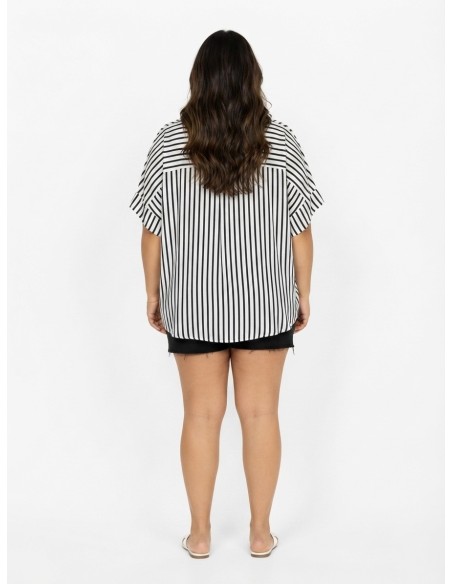 TOP À RAYURES NOIRES ET BLANCHES - FEMME
