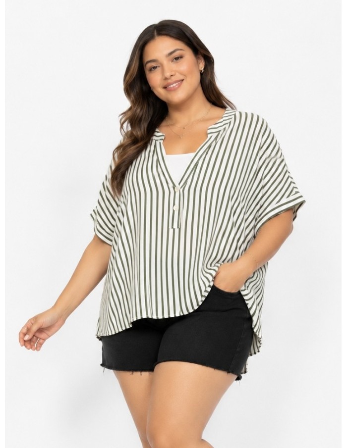TOP À RAYURES VERTES ET BLANCHES - FEMME