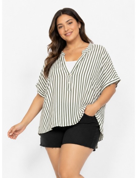 TOP À RAYURES VERTES ET BLANCHES - FEMME