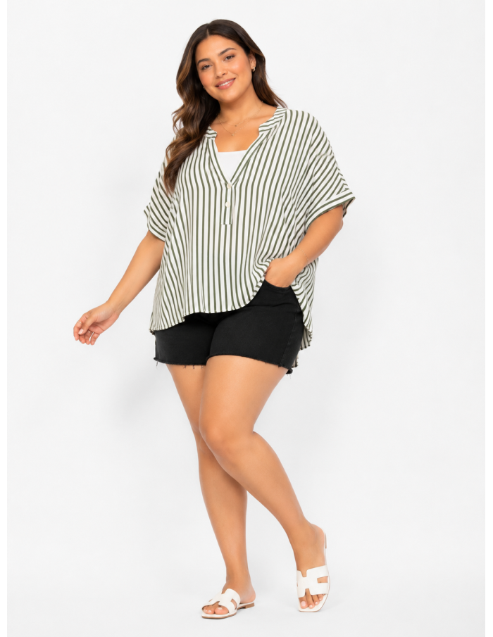 TOP À RAYURES VERTES ET BLANCHES - FEMME