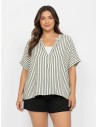 TOP À RAYURES VERTES ET BLANCHES - FEMME