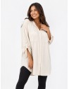 CHEMISE TUNIQUE BEIGE À POCHES PLAQUÉES - FEMME