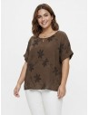 TOP BRODÉ MARRON À MOTIFS FLORAUX - FEMME Accueil Zerda