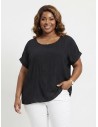 TOP BRODÉ NOIR À MOTIFS FLORAUX - FEMME Accueil Zerda