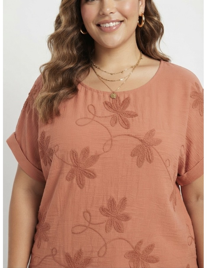 TOP BRODÉ À MOTIFS FLORAUX - FEMME