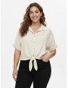 CHEMISE NOUÉE BEIGE À BRODERIES - FEMME Accueil Zerda