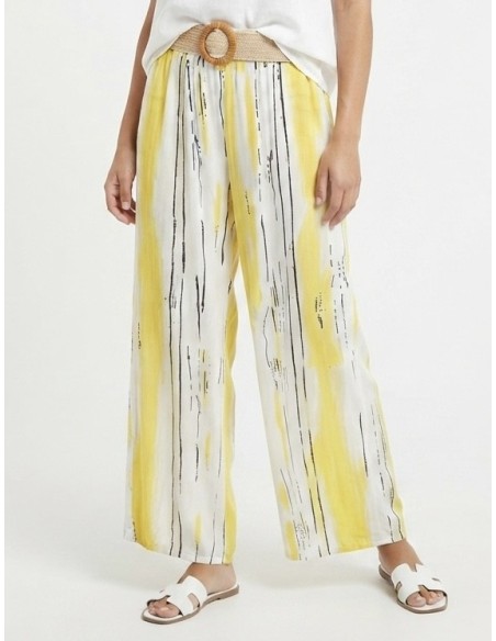 pantalon face fluide jaune