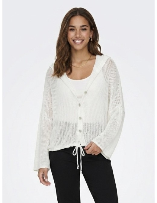 gilet blanc en maille de face