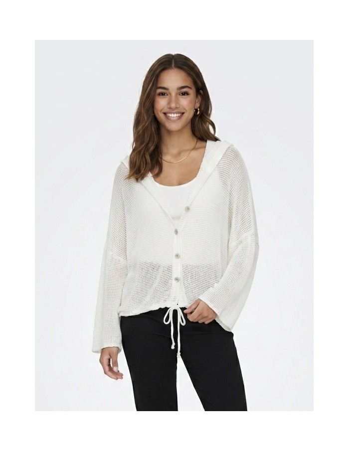 gilet blanc en maille de face