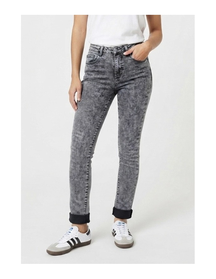 Jean skinny push up gris délavé - vue de face