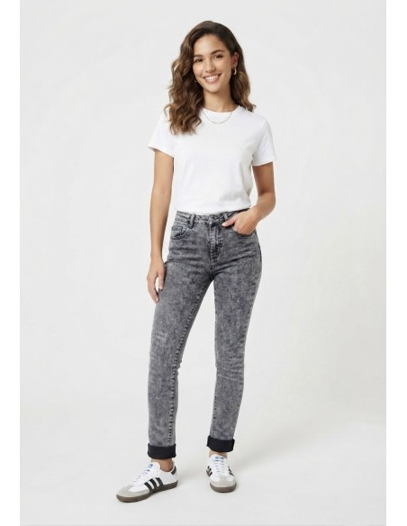 Jean Skinny Push Up Gris Délavé | Zerda